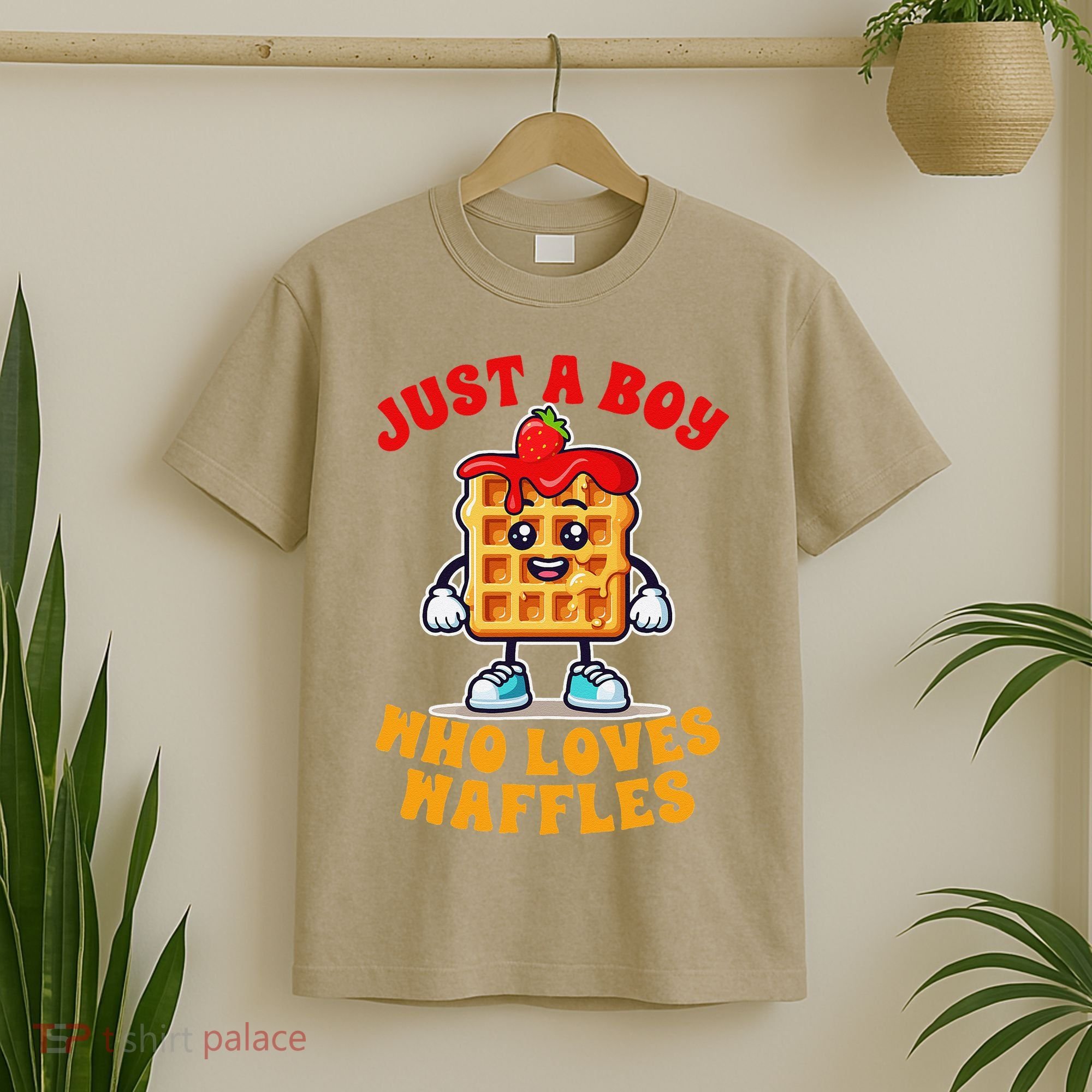 Waffle Lover Waffle Squad Foodie Just A Boy Loves Waffles T-Shirt