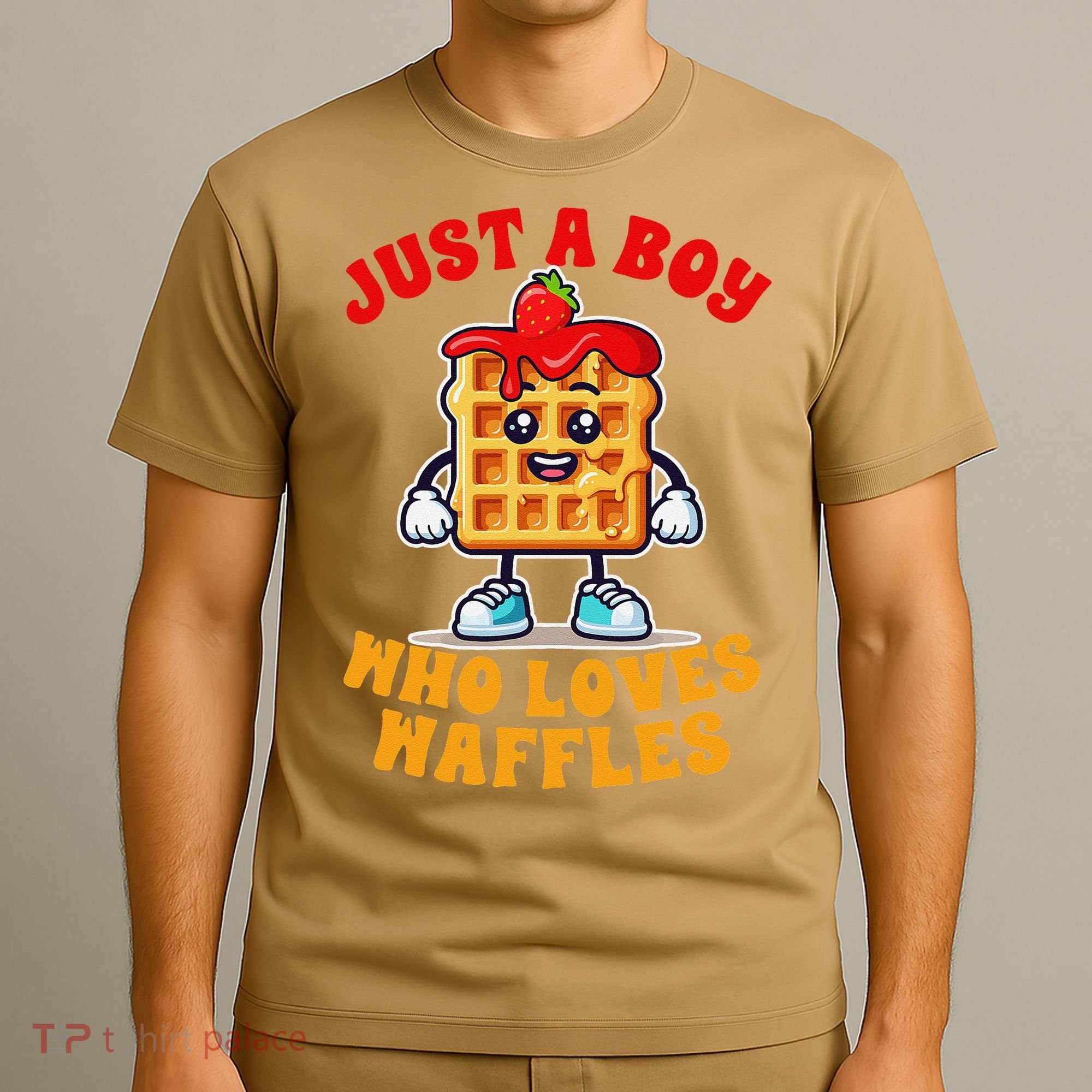Waffle Lover Waffle Squad Foodie Just A Boy Loves Waffles T-Shirt