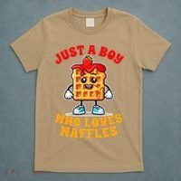 Waffle Lover Waffle Squad Foodie Just A Boy Loves Waffles T-Shirt thumb 5