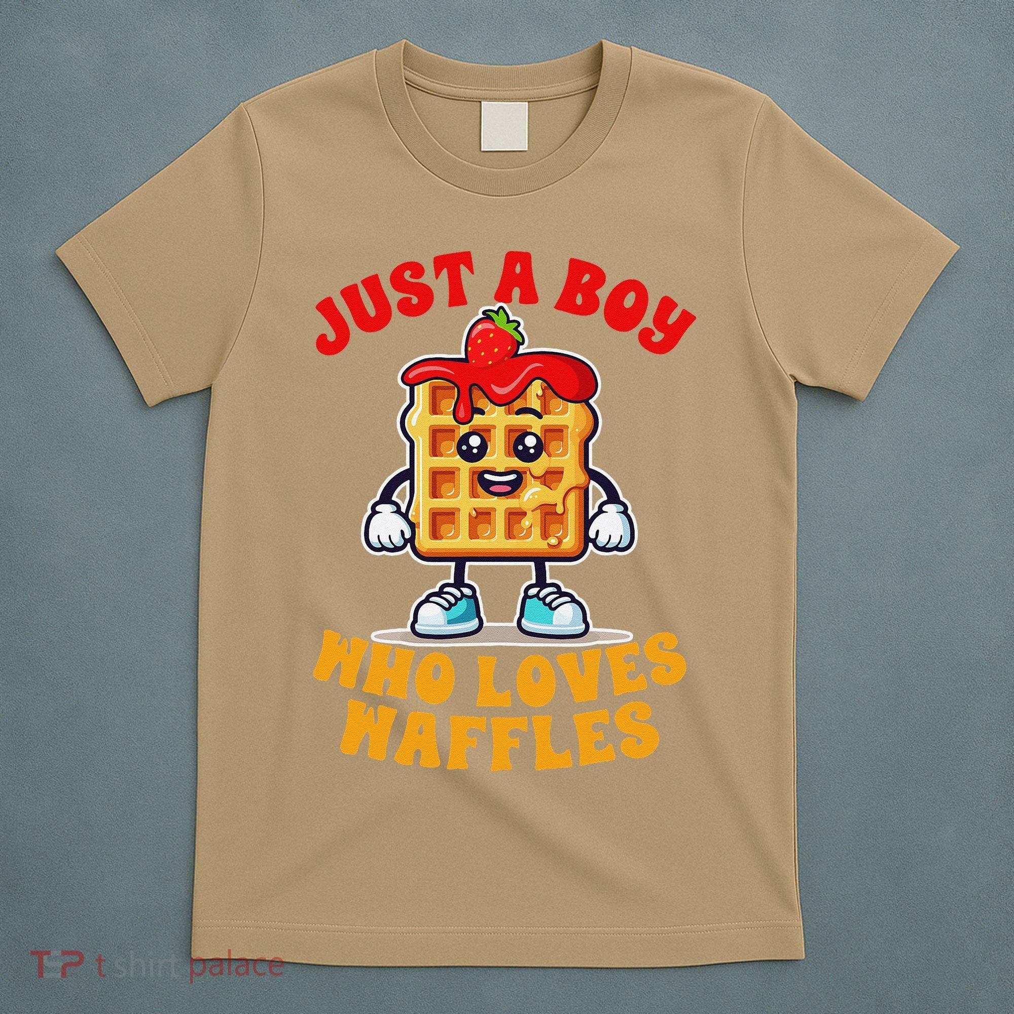 Waffle Lover Waffle Squad Foodie Just A Boy Loves Waffles T-Shirt