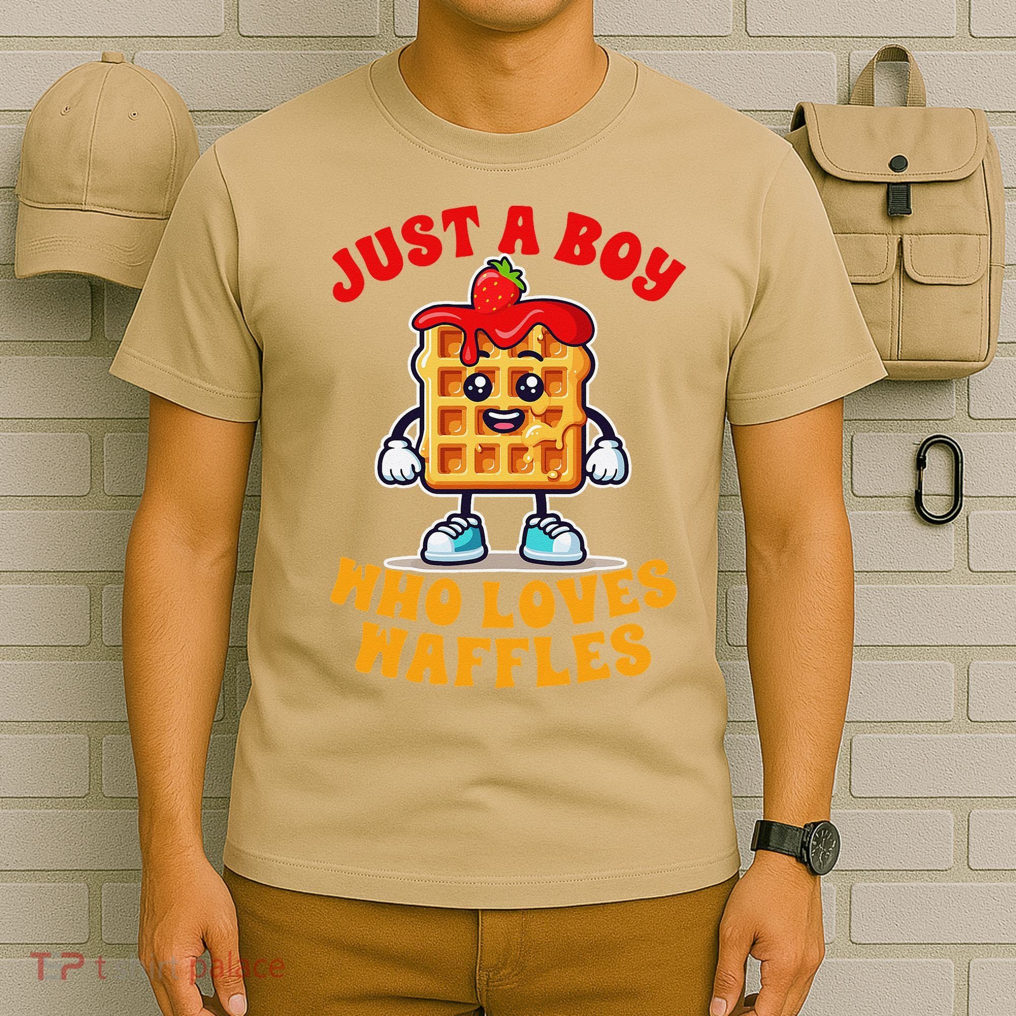 Waffle Lover Waffle Squad Foodie Just A Boy Loves Waffles T-Shirt