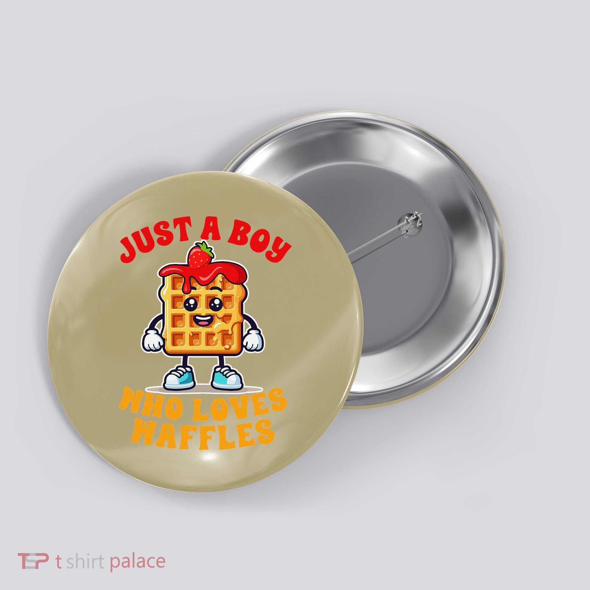 Waffle Lover Waffle Squad Foodie Just A Boy Loves Waffles Button