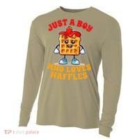 Waffle Lover Waffle Squad Foodie Just A Boy Loves Waffles Cooling Performance Long Sleeve Crew thumb 0