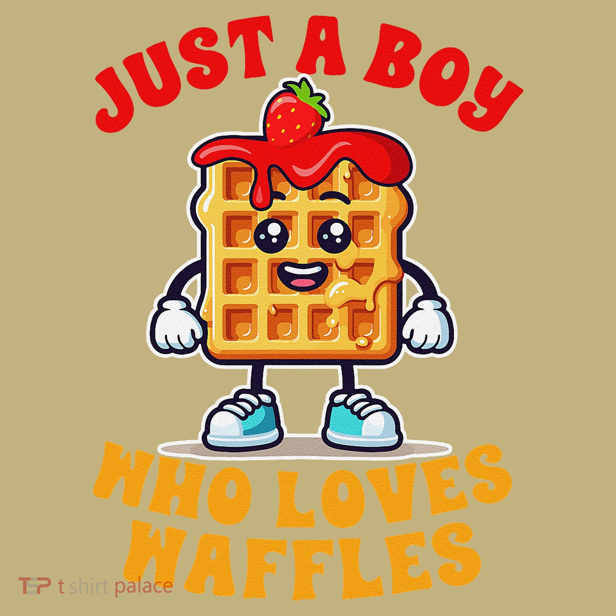 Waffle Lover Waffle Squad Foodie Just A Boy Loves Waffles Kids T-Shirt