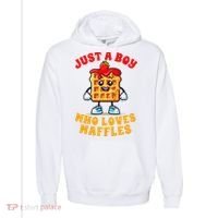 Waffle Lover Waffle Squad Foodie Just A Boy Loves Waffles Comfort Colors Garment-Dyed Hooded Sweatshirt thumb 0