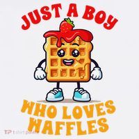 Waffle Lover Waffle Squad Foodie Just A Boy Loves Waffles Comfort Colors Garment-Dyed Hooded Sweatshirt thumb 2