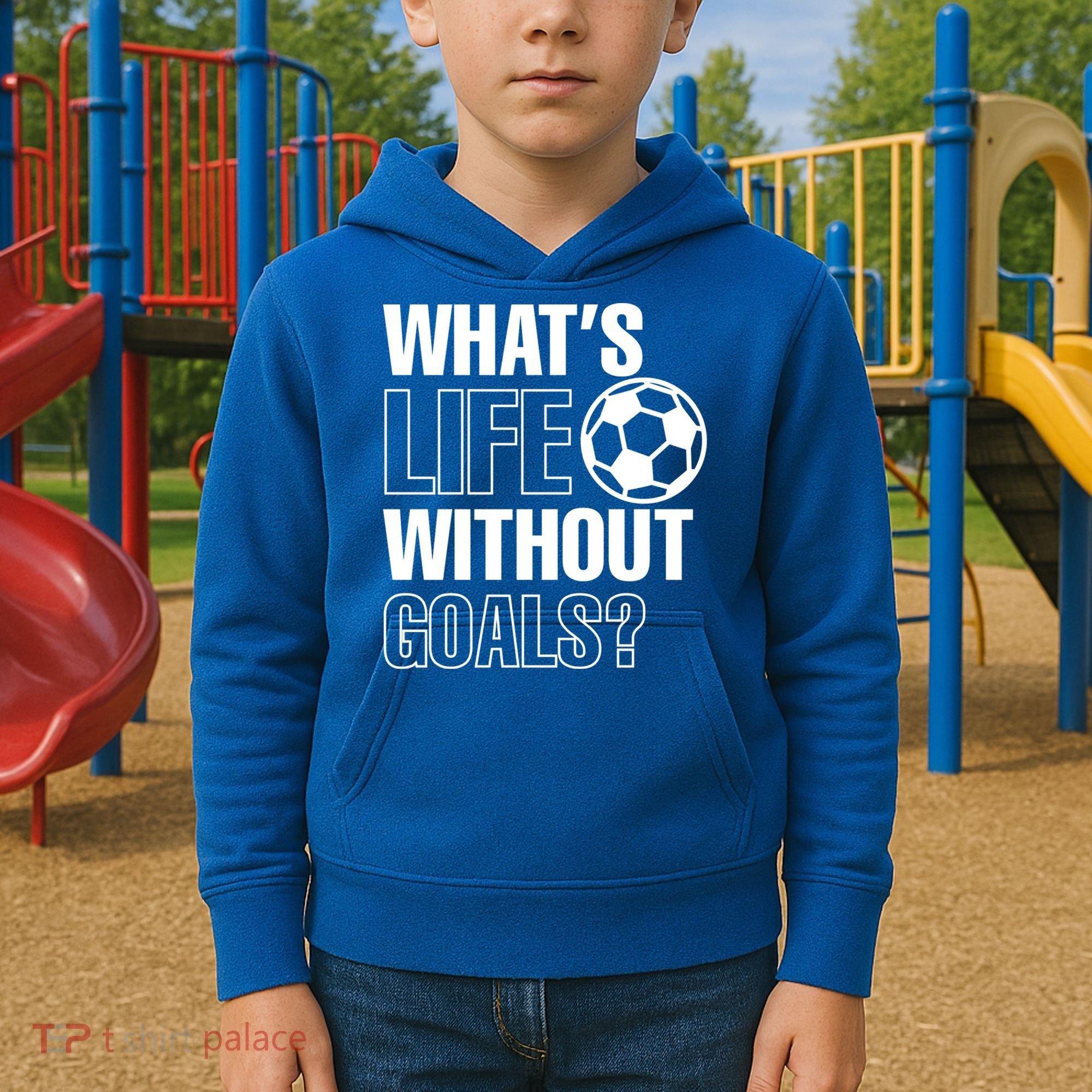 Whats Life Without Goals Soccer Player Coach Gift Kids Hoodie