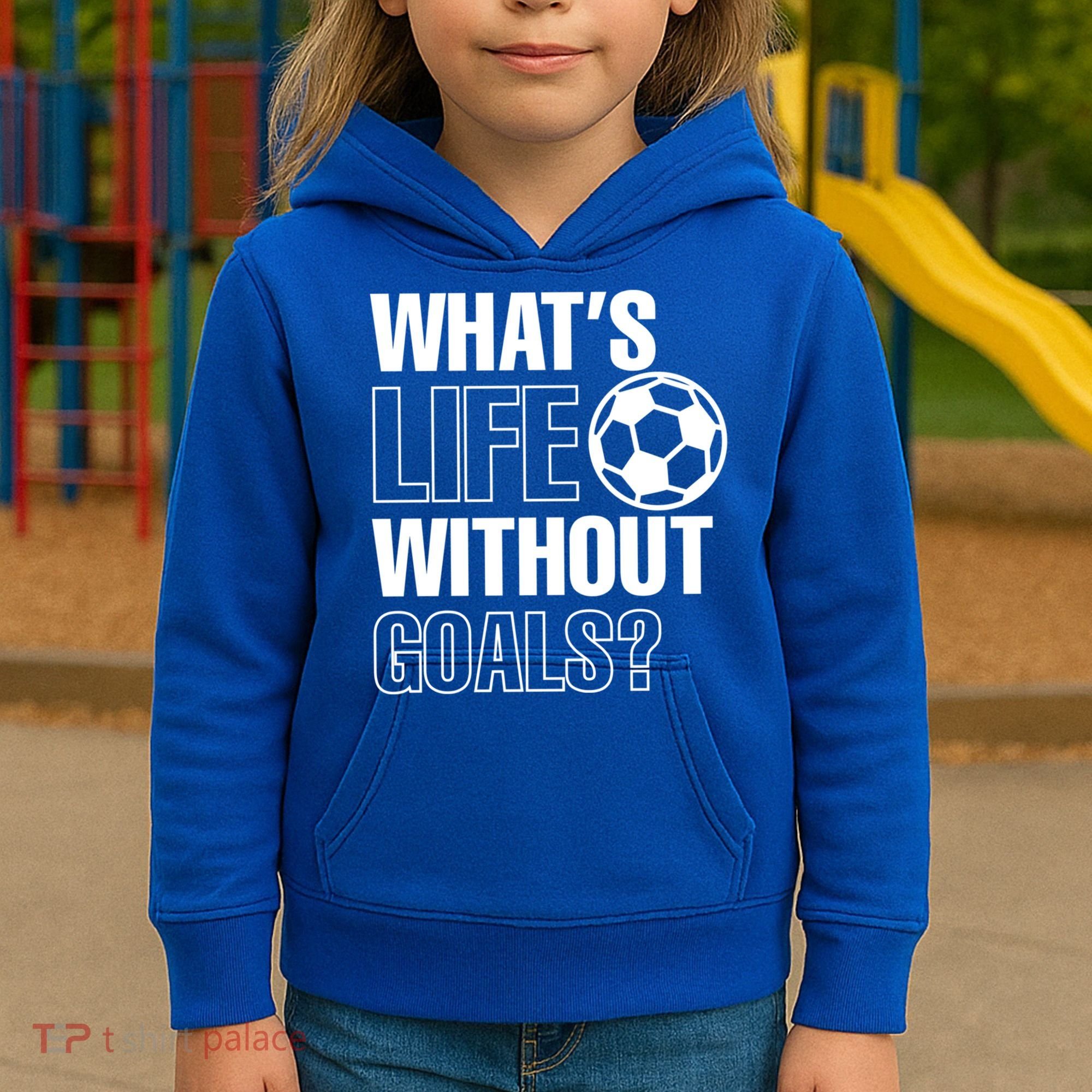 Whats Life Without Goals Soccer Player Coach Gift Kids Hoodie