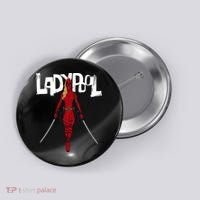 Wolverine Ladypool With Swords Button thumb 0