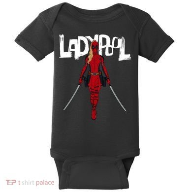 Wolverine Ladypool With Swords Baby Bodysuit