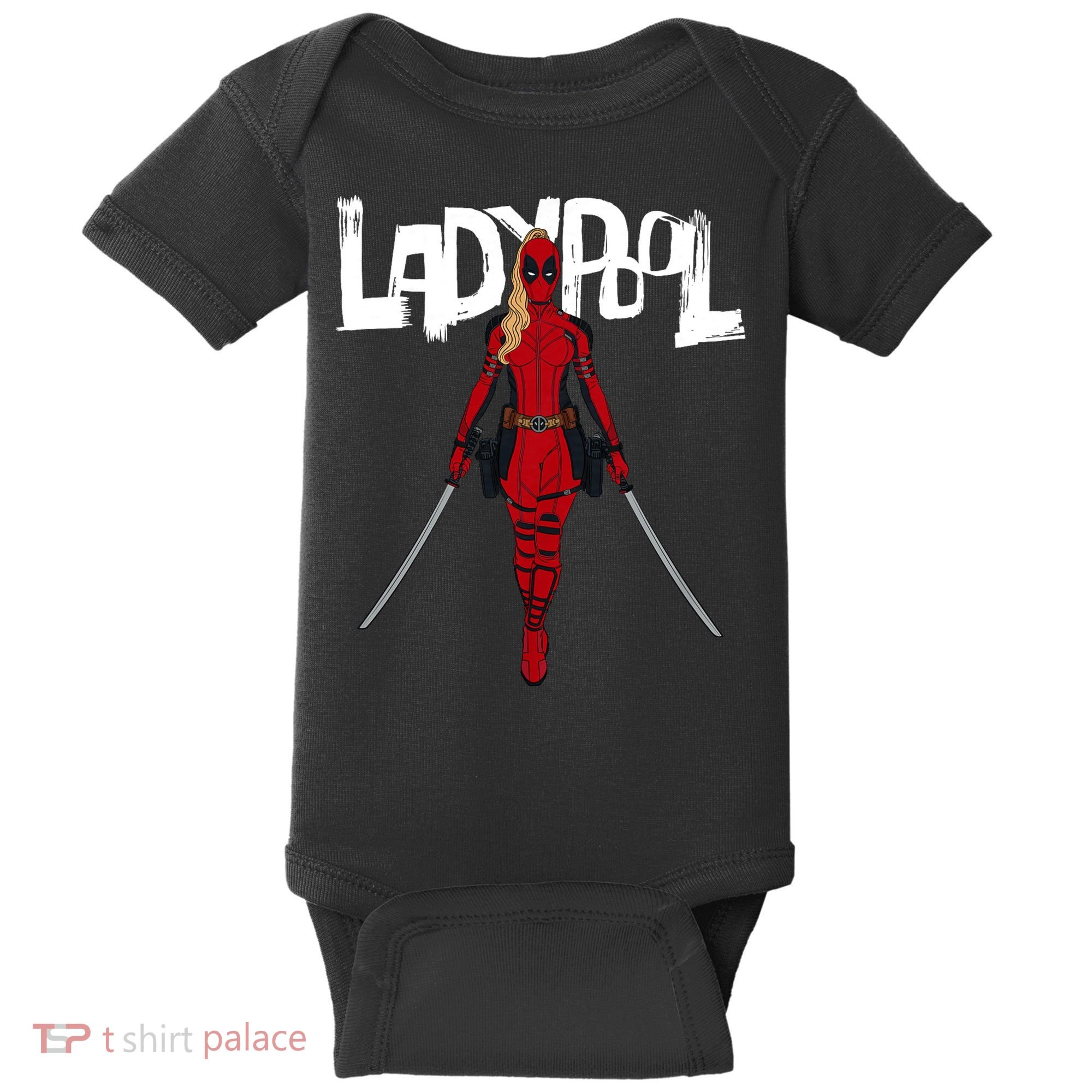 Wolverine Ladypool With Swords Baby Bodysuit
