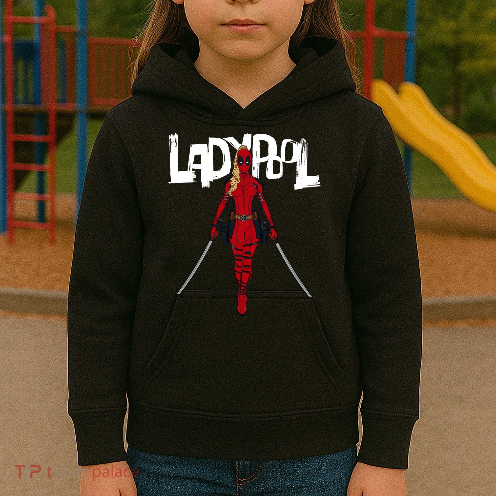 Wolverine Ladypool With Swords Kids Hoodie