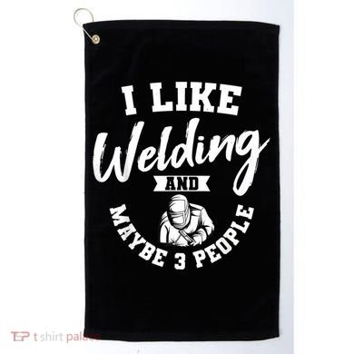 Welding Lover Welder Helmet Metal FabricationFusing MIG Arc Golf Towel