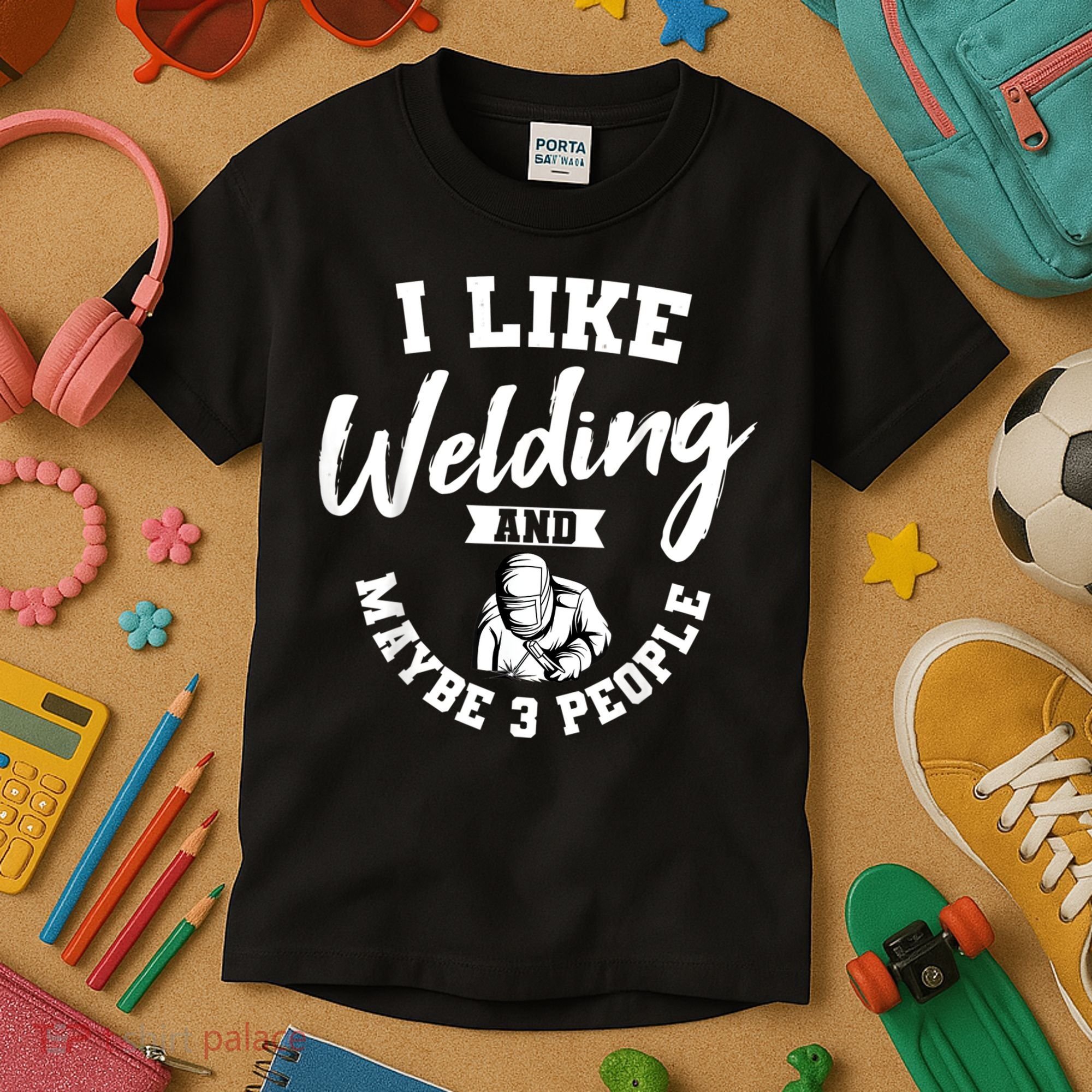 Welding Lover Welder Helmet Metal FabricationFusing MIG Arc Kids T-Shirt