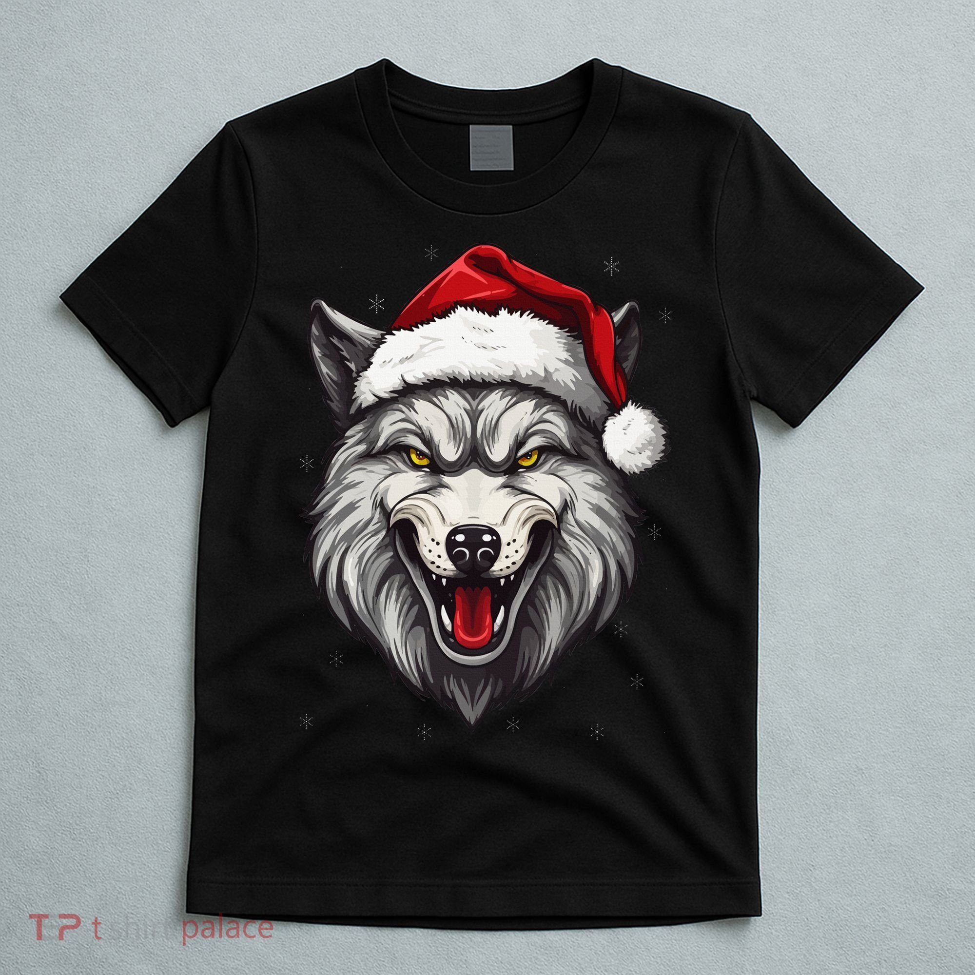 Wolf Lover Xmas Holiday Santa Wolf Christmas T-Shirt