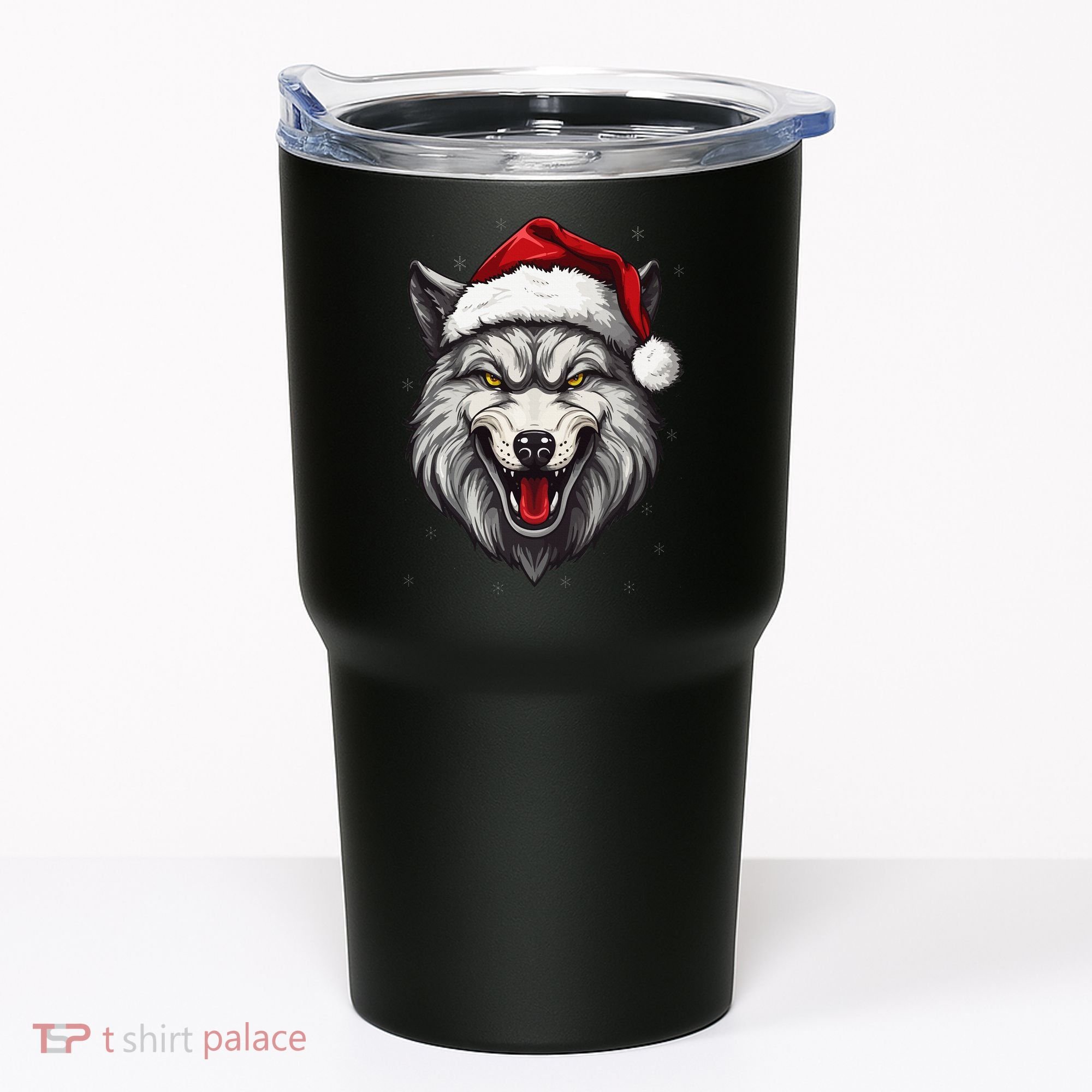 Wolf Lover Xmas Holiday Santa Wolf Christmas Tumbler