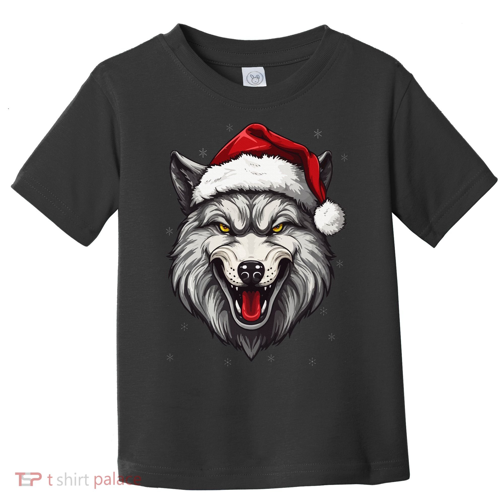 Wolf Lover Xmas Holiday Santa Wolf Christmas Toddler T-Shirt