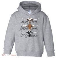 Whatever Lassos Your Longhorn Country Cow Farm Gift Toddler Hoodie thumb 0