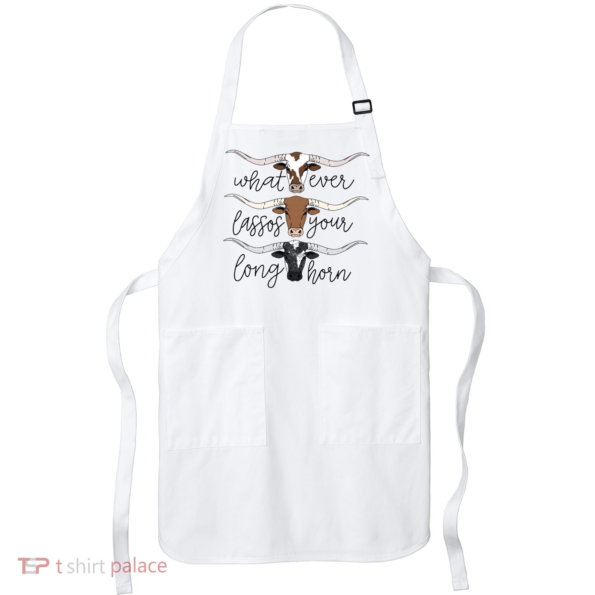 Whatever Lassos Your Longhorn Country Cow Farm Gift Apron