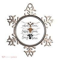 Whatever Lassos Your Longhorn Country Cow Farm Gift Ornament thumb 0