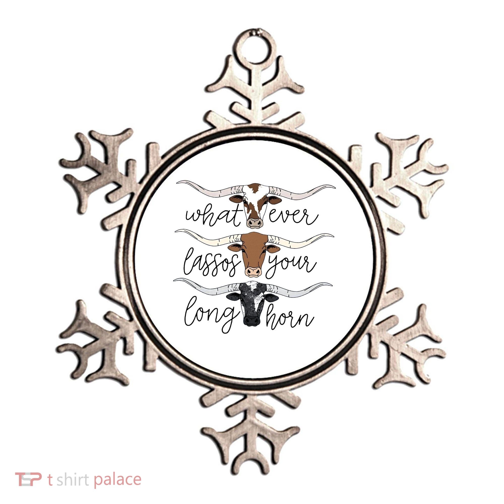 Whatever Lassos Your Longhorn Country Cow Farm Gift Ornament