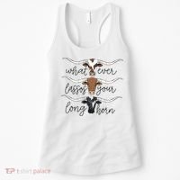 Whatever Lassos Your Longhorn Country Cow Farm Gift Women's Tank Top thumb 0