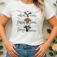 Whatever Lassos Your Longhorn Country Cow Farm Gift Women's T-Shirt thumb 2