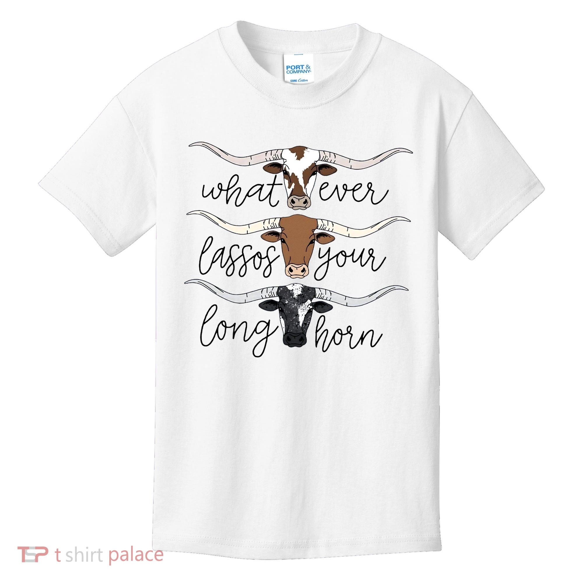 Whatever Lassos Your Longhorn Country Cow Farm Gift Kids T-Shirt