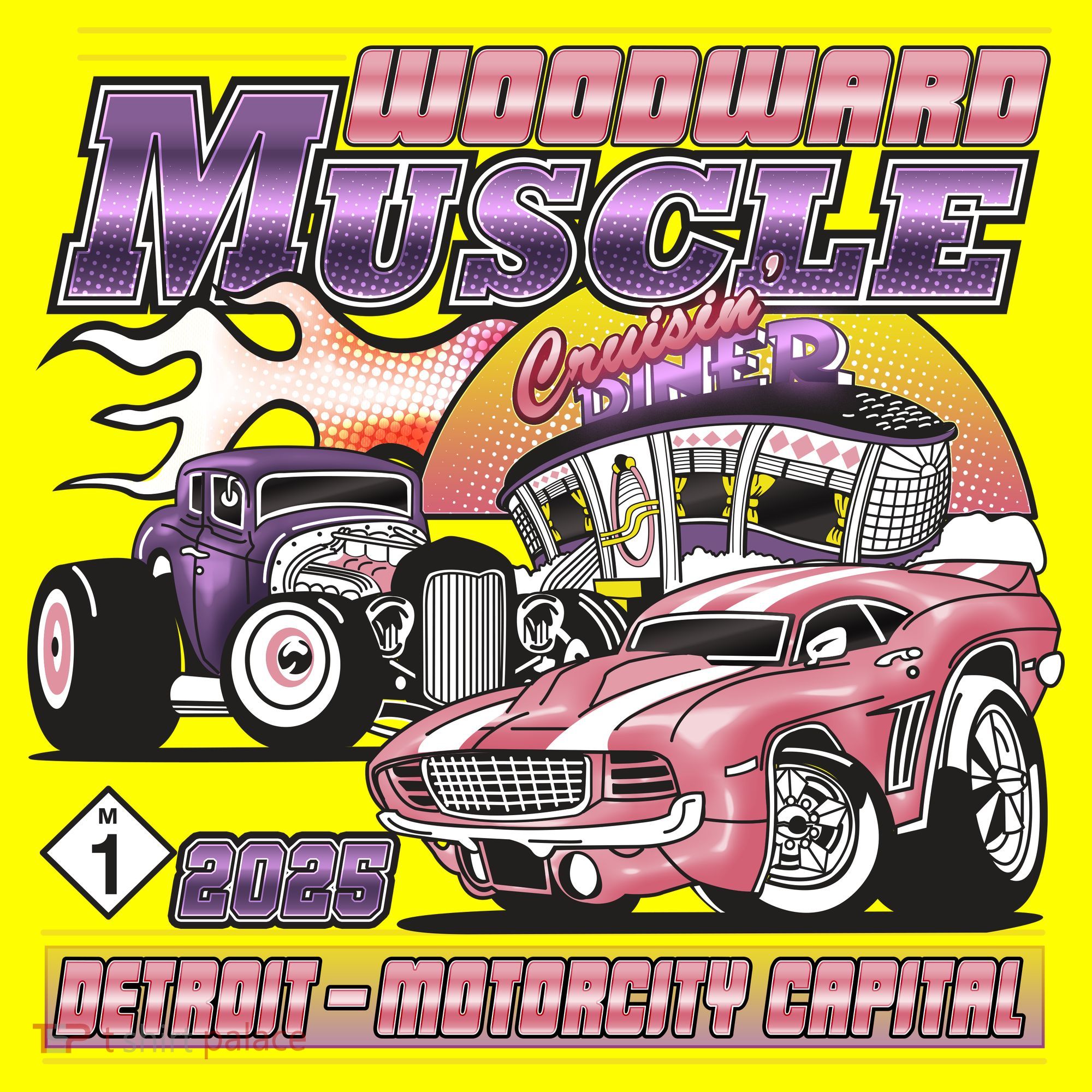 Woodward Muscle 2025 Detroit Motorcity Capital T-Shirt