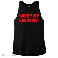 Whats My Age Again Funny Punk Ladies PosiCharge Tri-Blend Wicking Tank thumb 0