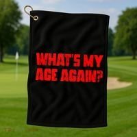 Whats My Age Again Funny Punk Golf Towel thumb 1