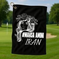 Womens Mahsa Amini Iran #MAHSAAMINI, Iran, #Mahsa_amini Golf Towel thumb 1