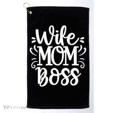 Wife Mom Boss Funny Gift Golf Towel