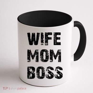 Wife Mom Boss Coffee Mug back