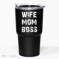 Wife Mom Boss Tumbler thumb 0