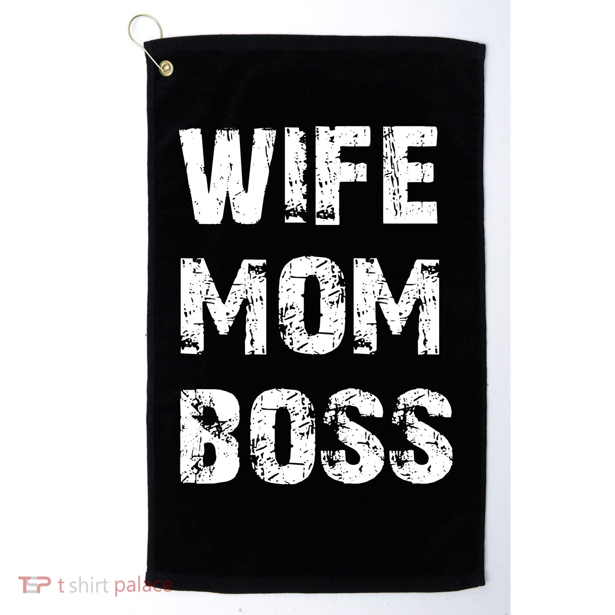 Wife Mom Boss Golf Towel