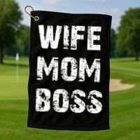 Wife Mom Boss Golf Towel thumb 1