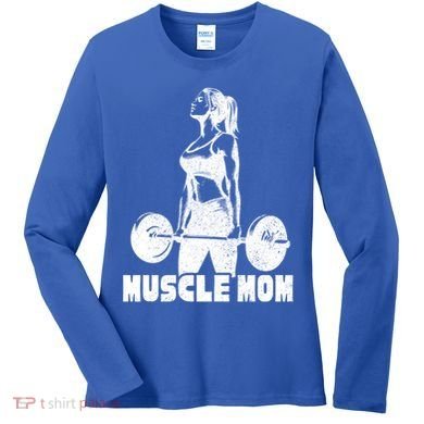 Workout Mom Bodybuilding Moms Working Out Funny Gift Women's Long Sleeve Shirt