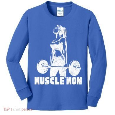 Workout Mom Bodybuilding Moms Working Out Funny Gift Kids Long Sleeve Shirt