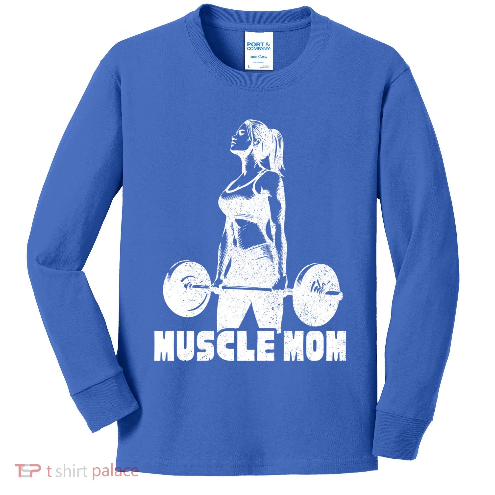 Workout Mom Bodybuilding Moms Working Out Funny Gift Kids Long Sleeve Shirt