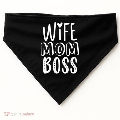 Wife Mom Boss Cute Gift USA-Made Doggie Bandana