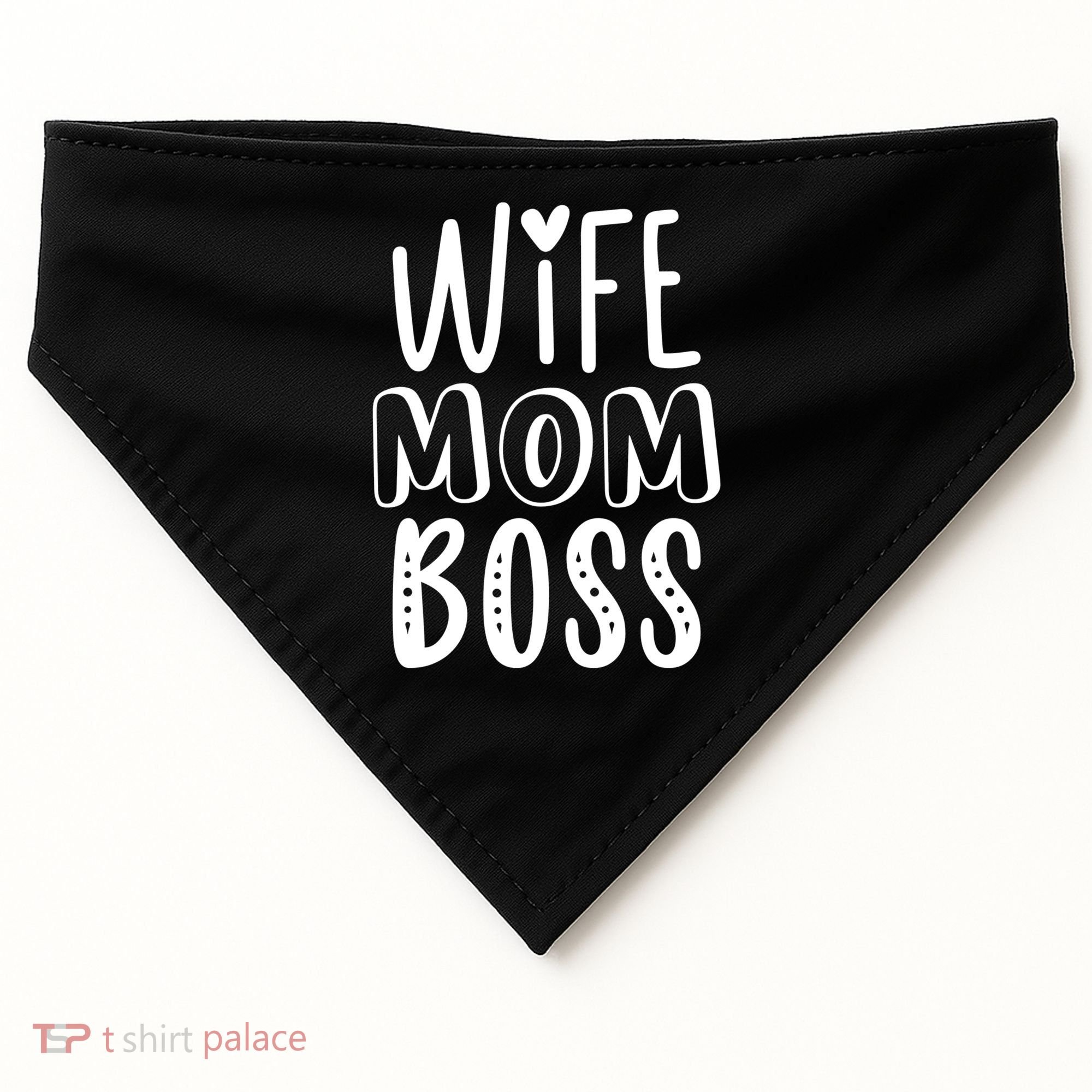 Wife Mom Boss Cute Gift USA-Made Doggie Bandana