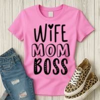 Wife Mom Boss Cute Gift Women's T-Shirt thumb 3