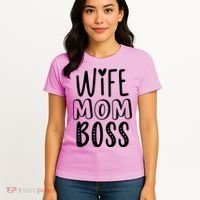 Wife Mom Boss Cute Gift Women's T-Shirt thumb 4