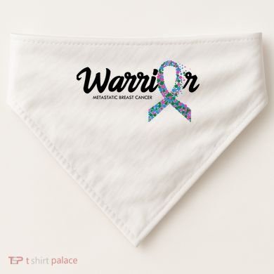 Warrior Metastatic Breast Cancer Awareness USA-Made Doggie Bandana