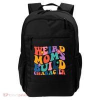 Weird Moms Build Character Funny Retro Backpack thumb 0
