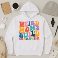 Weird Moms Build Character Funny Retro Hoodie thumb 3