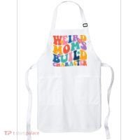 Weird Moms Build Character Funny Retro Apron thumb 0