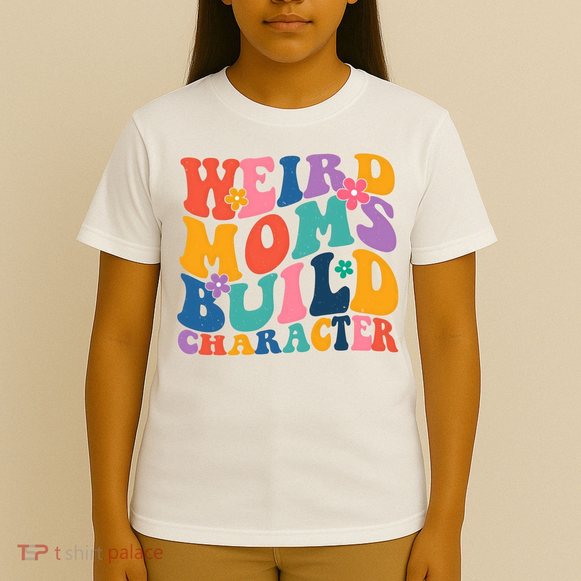 Weird Moms Build Character Funny Retro T-Shirt