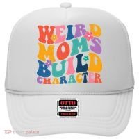 Weird Moms Build Character Funny Retro Hat thumb 0
